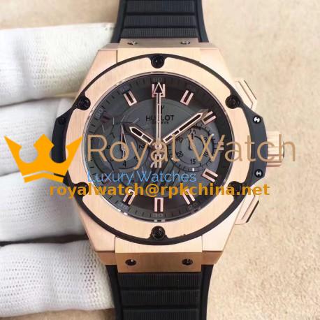 Replica Hublot Big Bang King Power Foudroyante Gold 715.PX.1128.RX HBB V6 Rose Gold Black Dial Swiss 7750