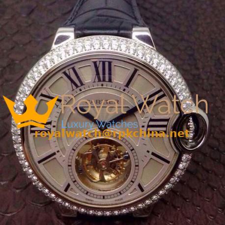 Replica Cartier Ballon Bleu Tourbillon Stainless Steel Silver Dial Swiss Tourbillon