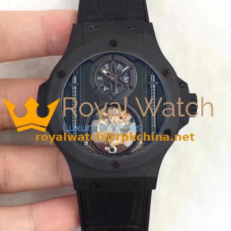 Replica Hublot Big Bang Vendome Tourbillon All Black 305.CI.0009.GR BM Ceramic Black Dial Swiss Tourbillon